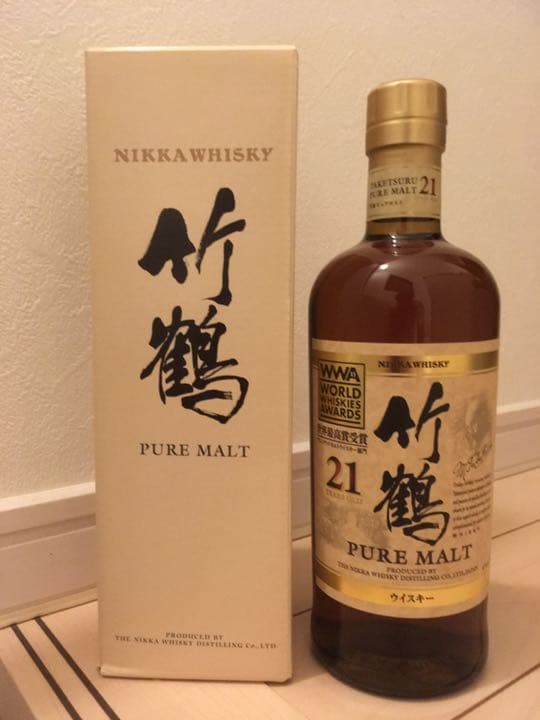 稀少品 ニッカウヰスキー竹鶴ピュアモルト21年 WWA受賞記念ラベル
