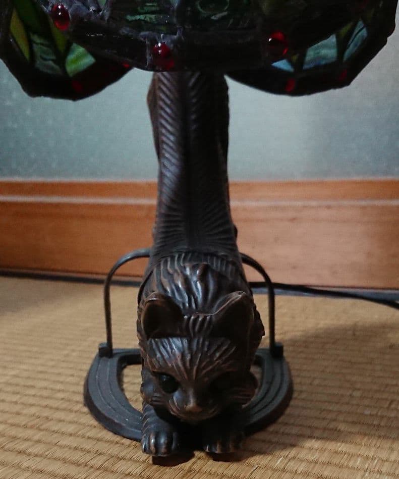 ステンドグラス 猫 アンティーク 照明