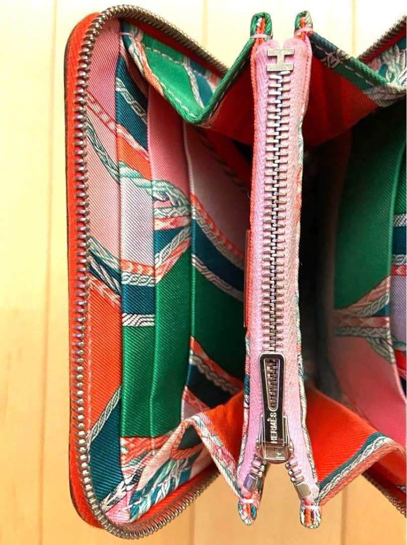 希少 エルメス アザップシルクイン コンパクトラウンドジップ ローブデュソワール