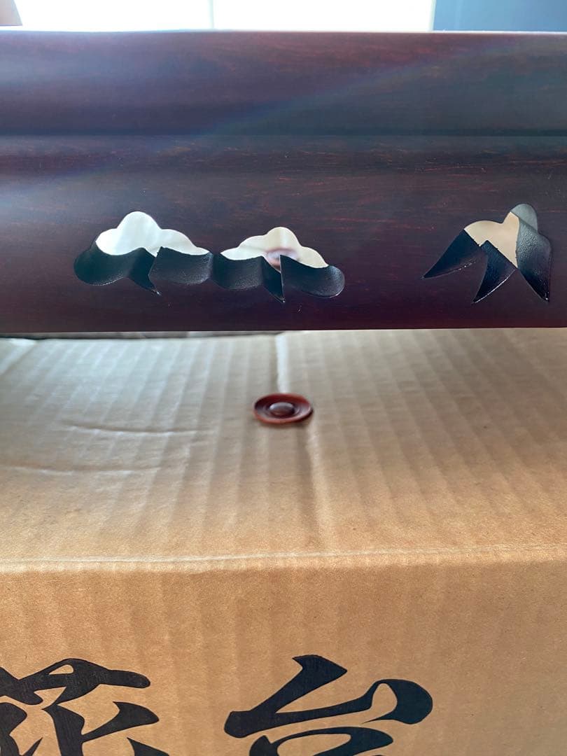 唐木花台・飾り台　松竹梅彫　紫檀　木製