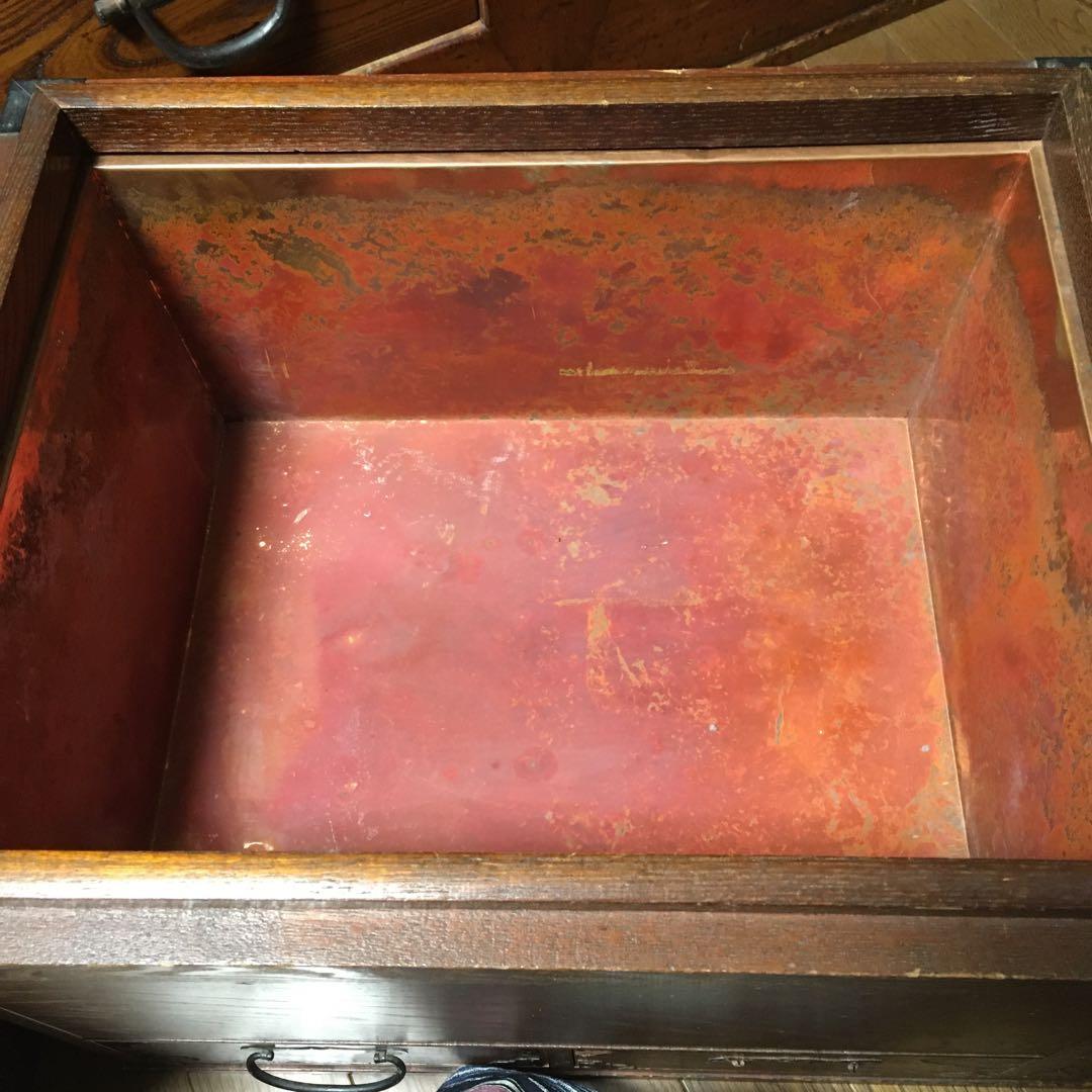 木製長火鉢　角火鉢　古道具 アンティーク　囲炉裏