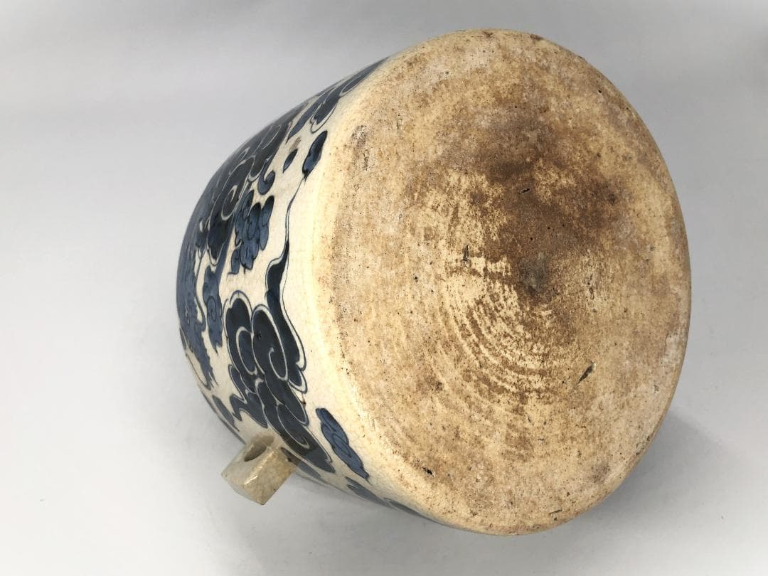 【 呉須水指 】　唐物骨董　清朝古玩　桐箱付き　　　　N0505I