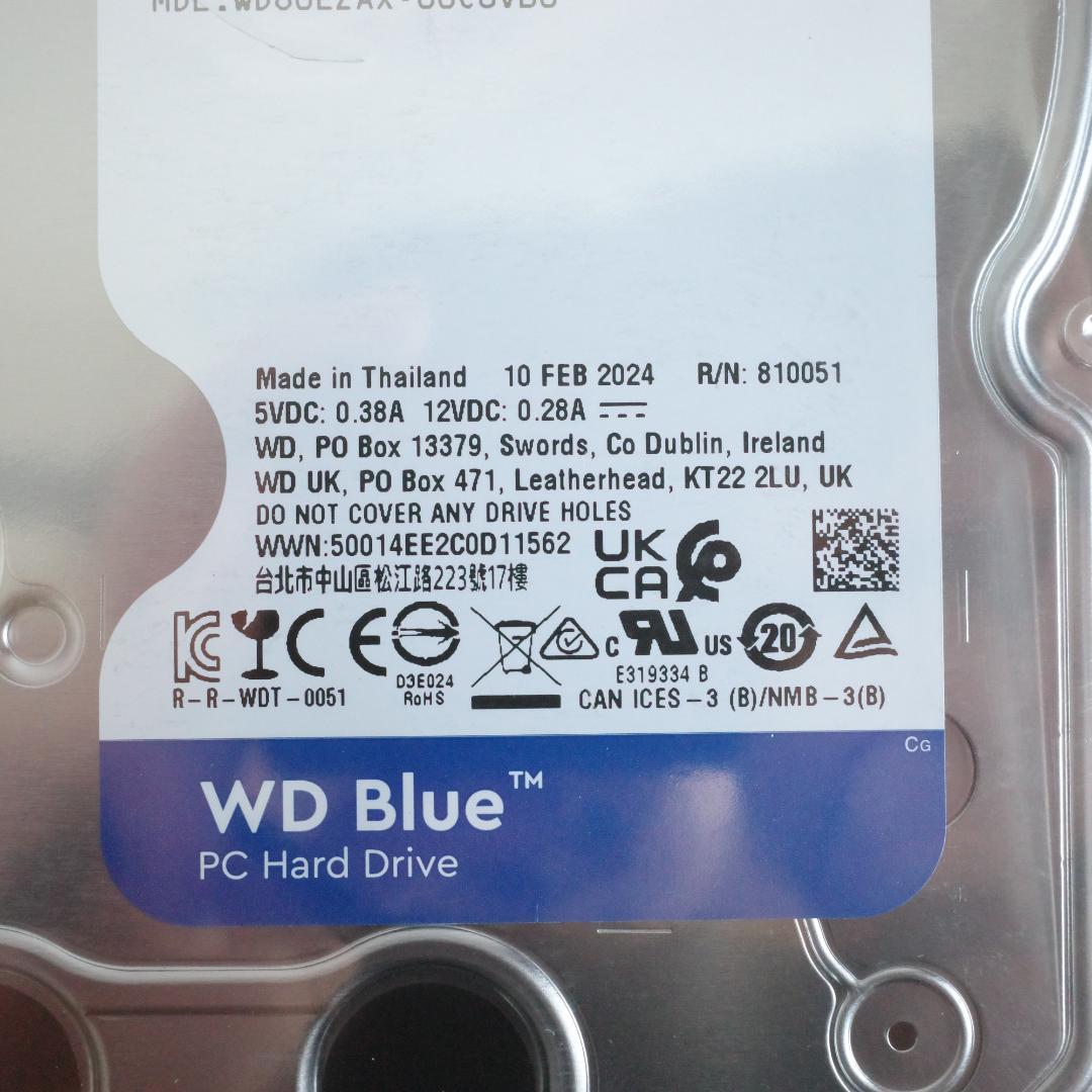 【6TB・新品未使用】WD Blue 3.5インチ HDD ウエスタンデジタル