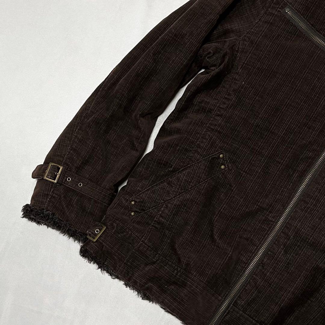 00s フロッキー ファー キルティング ストライプ ライダース お兄系 y2k