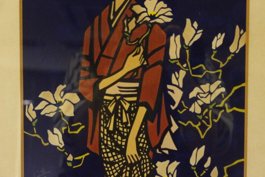 滝平ニ郎 作 木版画「少女」落款 額装 肉筆サイン(ZE444)