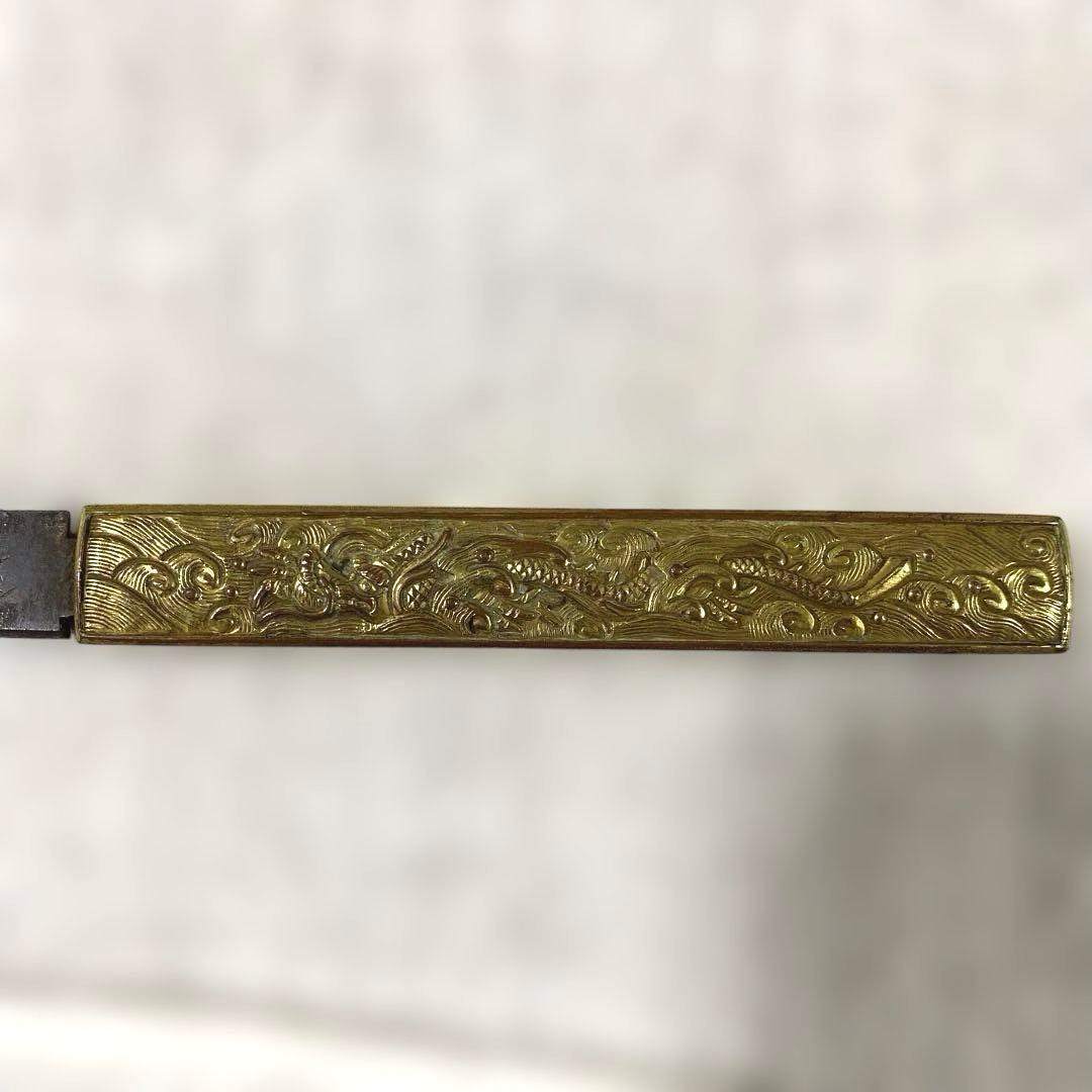 B-39 小柄　在銘　金象嵌　時代物　武具　刀装具　骨董品　美術品　工芸品