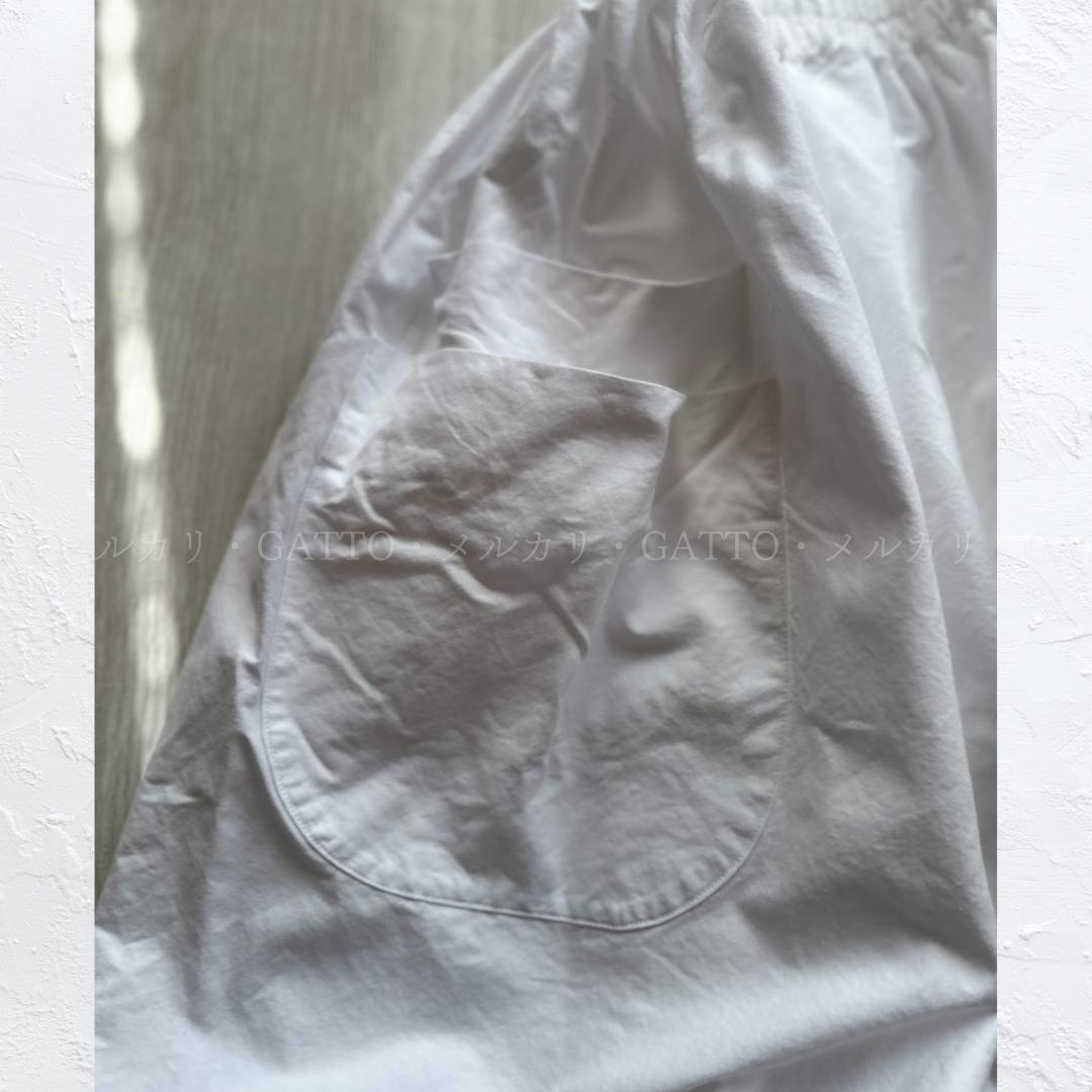 homspun オックス ダブルポケット ギャザースカート ホワイト