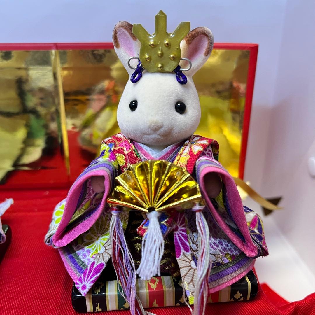 シルバニア　ハンドメイド衣装　雛人形5着セット　男雛女雛　三人官女