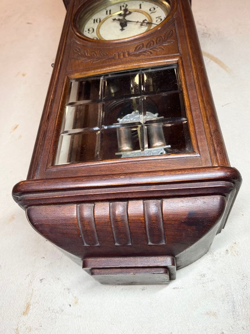 角型　おしゃれ　柱時計　古時計　振り子　ゼンマイ　ボンボン　レトロ　精工舎　大正