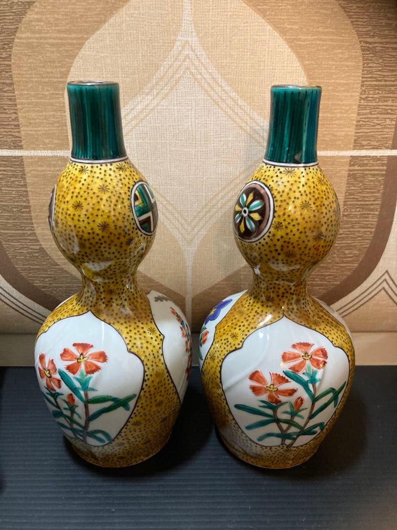 九谷焼 為吉 一輪生 徳利