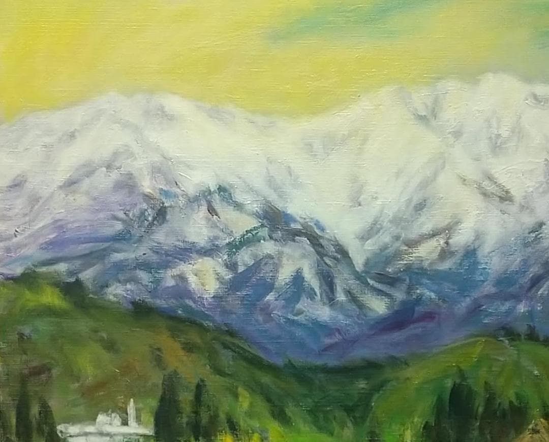 「蔵王山麓」F10 油絵 絵画