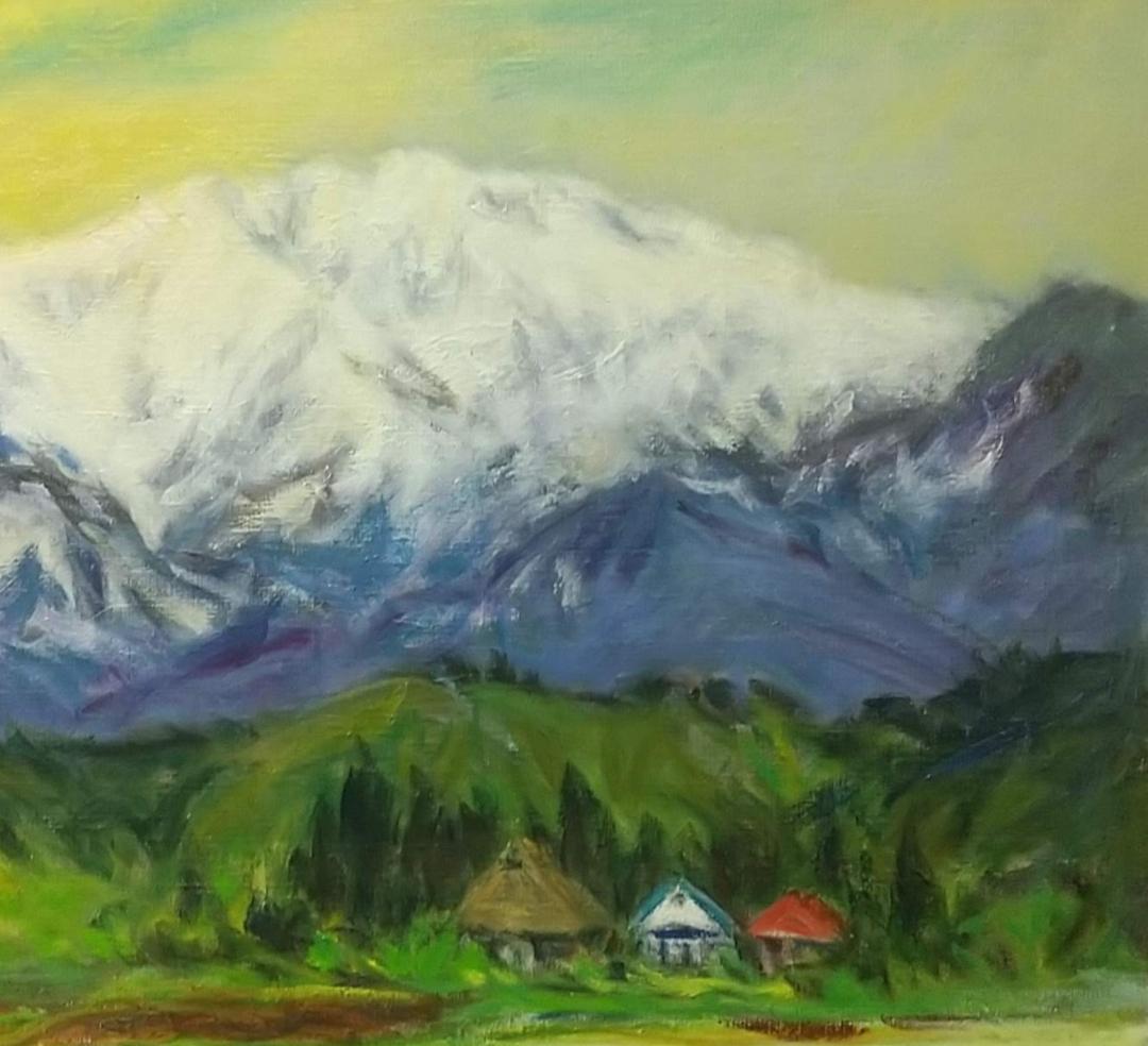 「蔵王山麓」F10 油絵 絵画