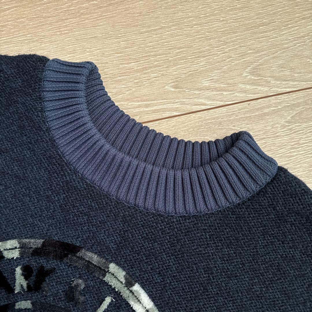 MARK&LONAマークアンドロナ カモフラスカルロゴ★裏地付きニット38(M)