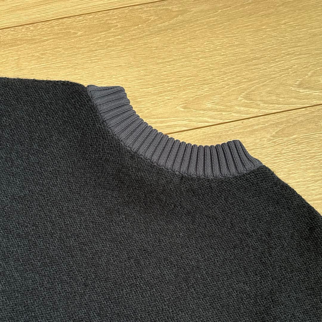 MARK&LONAマークアンドロナ カモフラスカルロゴ★裏地付きニット38(M)