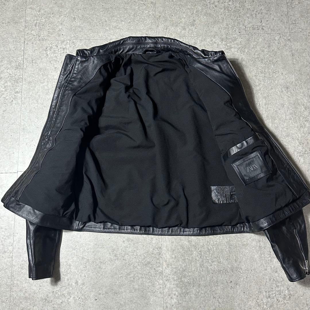 25ss ZARA ボクシーフィット レザージャケット 黒 本革