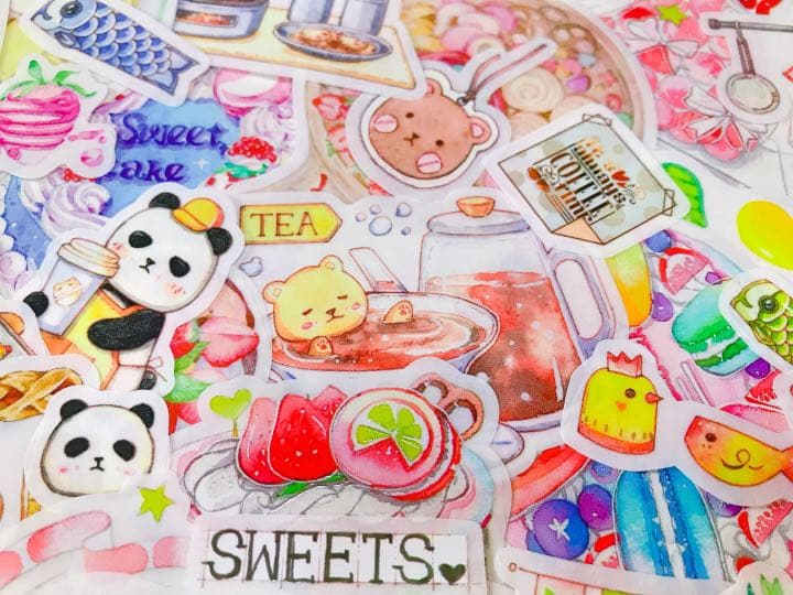 可愛いい❤️❤️フレークシール( ⸝⸝•ᴗ•⸝⸝ )くまパンの仲良し喫茶店♡♡新柄