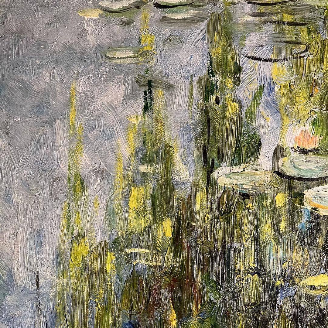 手書き油絵 クロード・モネ 睡蓮の池 額付き 絵画 インテリア 油彩画