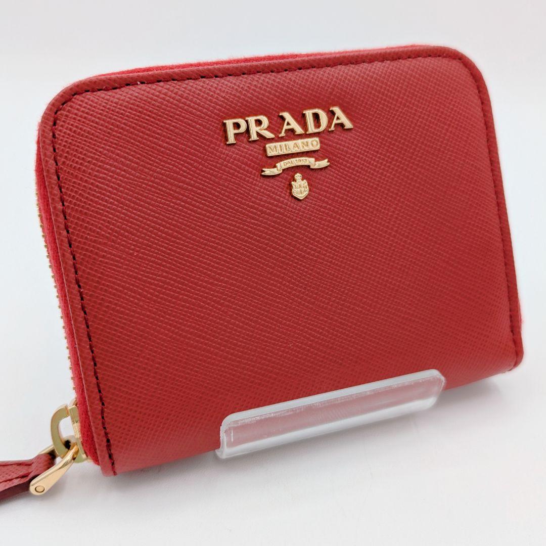 美品 PRADA プラダ レッド red ケース サフィアーノレザー 箱