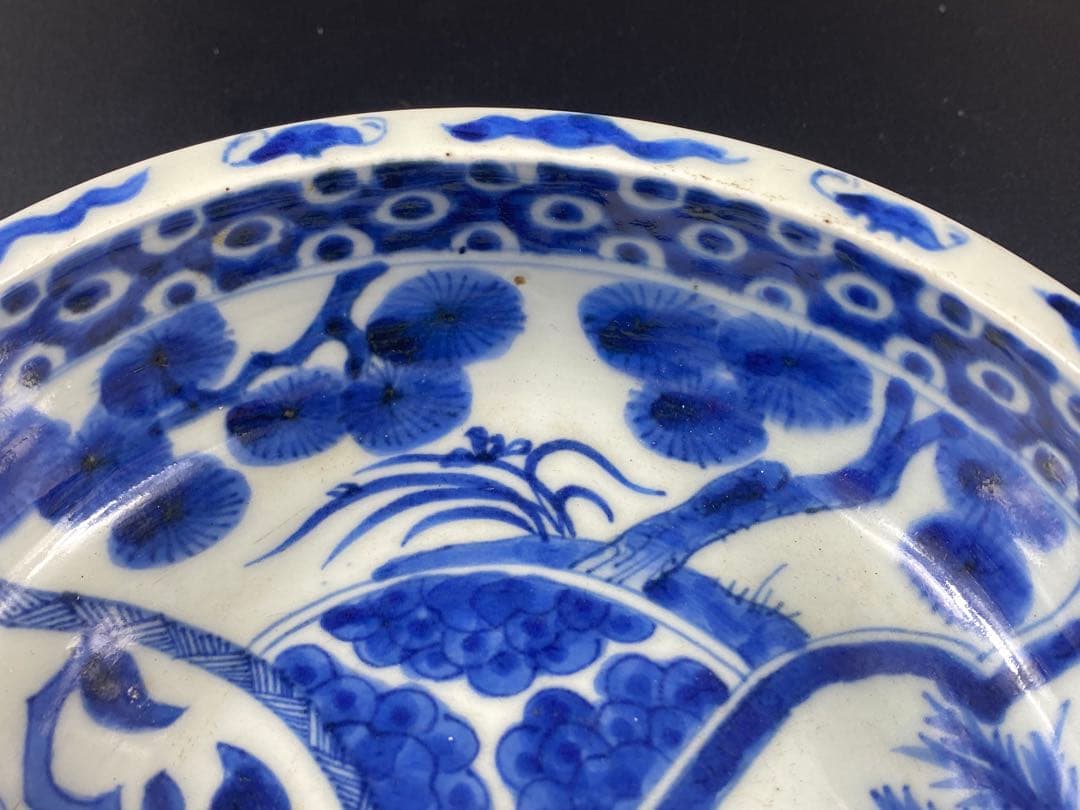 小鉢 青花 染付 松竹梅 岁寒三友 中国古玩 古美術 骨董 古伊万里 江戸 時代