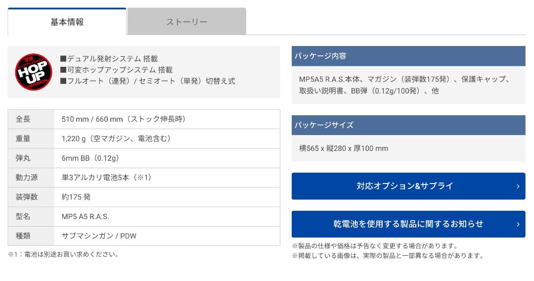 東京マルイ MP5 A5 RAS 未開封品