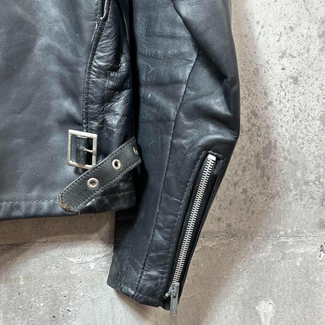 ⭐️即決価格⭐️Schott シングルライダースジャケット　アメリカ製　ワッペン