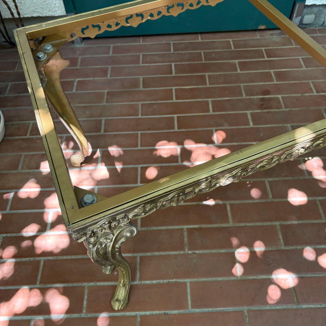 大理石テーブル アンティーク レトロ コーローテーブル　W100×D50×H46