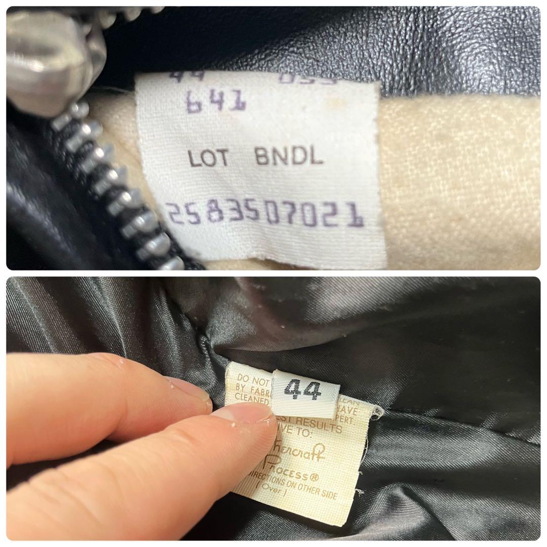 奇跡の44size✨【米国製】schott シングルライダース 641 黒