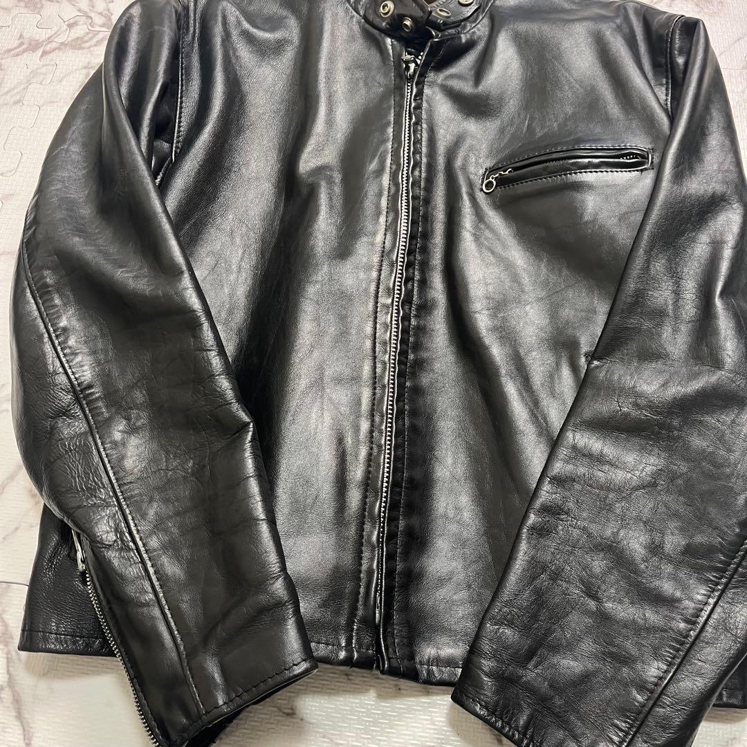 奇跡の44size✨【米国製】schott シングルライダース 641 黒