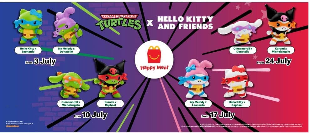 【海外限定】TURTLES×HELLO KITTY/ ハッピーセット6体 未開封