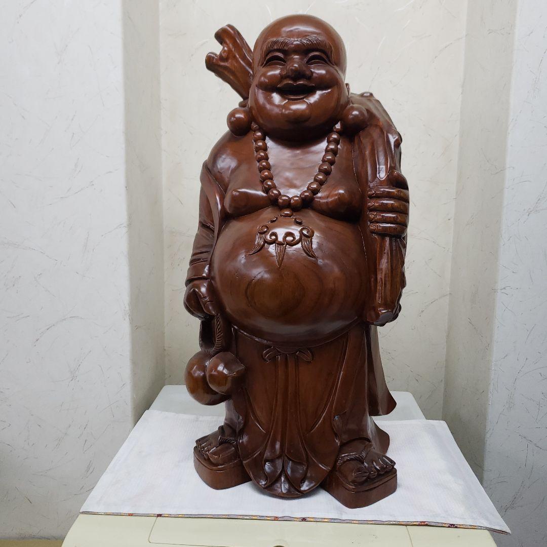 Ｂフライデー蔵出し特価１木造り 布袋さん 約60cm12kg