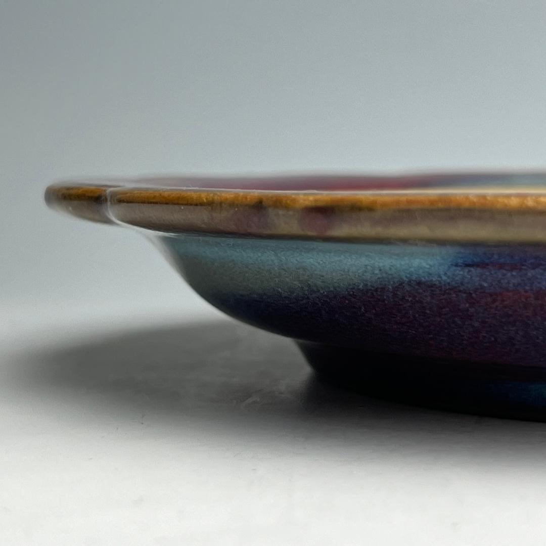 鈞窯天藍釉紫斑陵花盤 宋時代 唐物 中国古玩 中国美術 A904