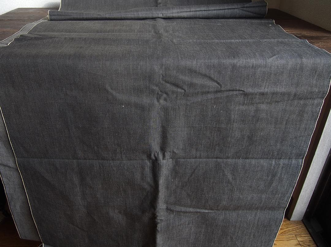 チャコールグレー デニム生地 71c×長340c デッドストック 古着/K300