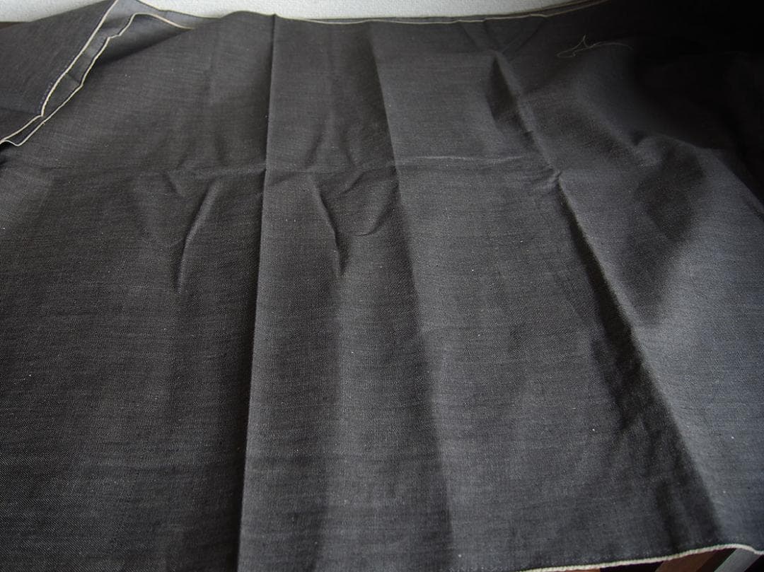 チャコールグレー デニム生地 71c×長340c デッドストック 古着/K300