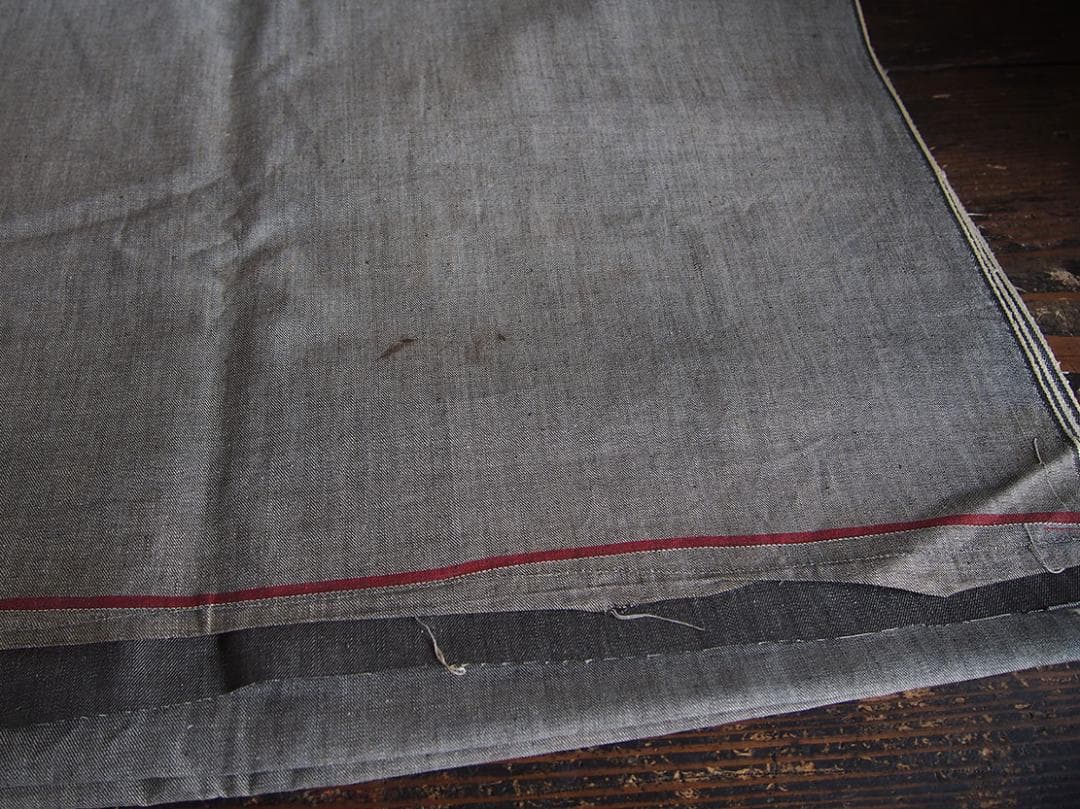 チャコールグレー デニム生地 71c×長340c デッドストック 古着/K300