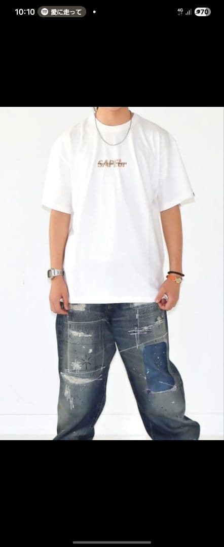 サプール 浜田雅功 ジェムス田 S/S TEE ホワイト SAPEur Ｌ