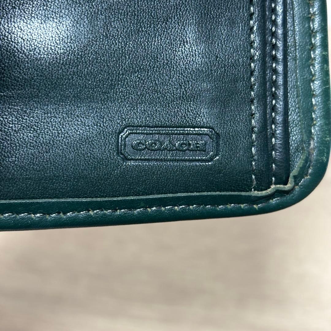 希少　オールドコーチ　COACH 三つ折り財布　コンパクトウォレット　グリーン