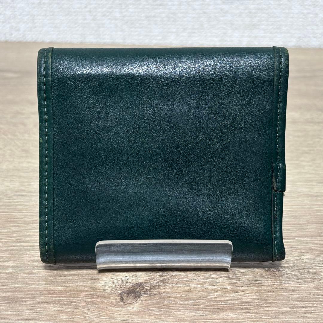 希少　オールドコーチ　COACH 三つ折り財布　コンパクトウォレット　グリーン
