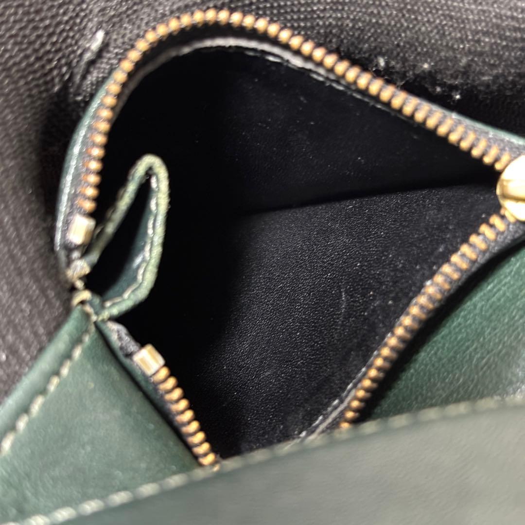 希少　オールドコーチ　COACH 三つ折り財布　コンパクトウォレット　グリーン
