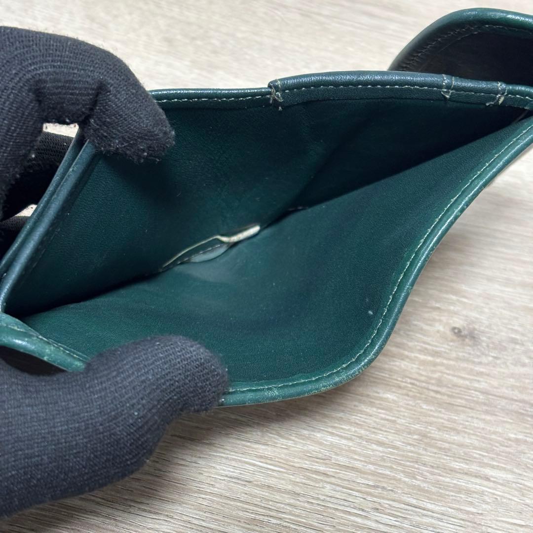 希少　オールドコーチ　COACH 三つ折り財布　コンパクトウォレット　グリーン