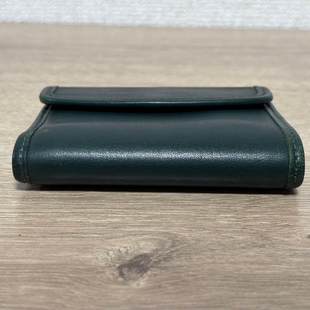 希少　オールドコーチ　COACH 三つ折り財布　コンパクトウォレット　グリーン