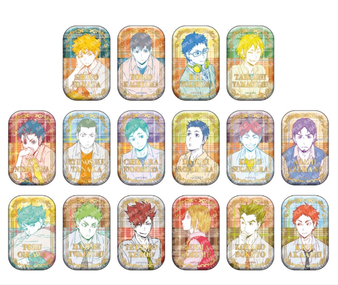 ハイキュー‼　スクエア缶バッジ　セブンネット　オフショット第1弾　コンプリート