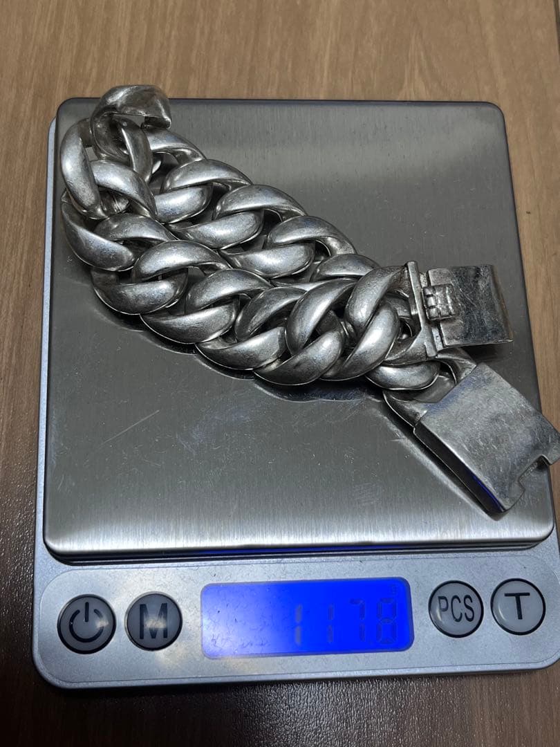 極太ブレスレット 喜平 チェーン ビンテージ シルバー925 silver925