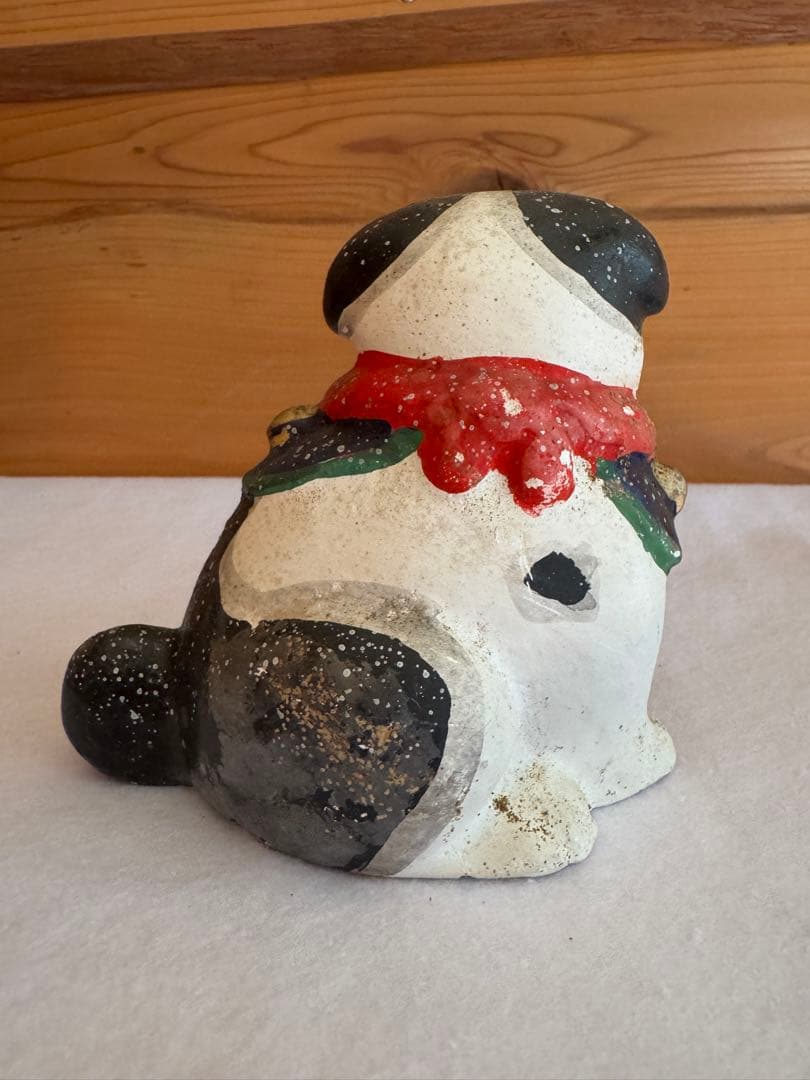 希少 中野土人形 奈良久雄 座り狆 郷土玩具 民藝 伝統文化 長野県