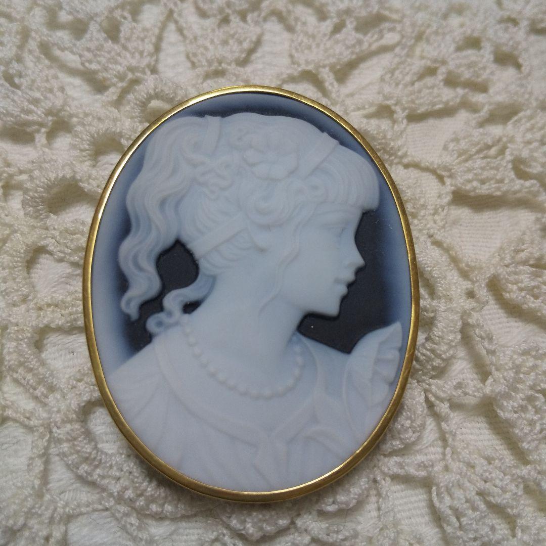 K18金カメオ2way ブローチペンダントトップ