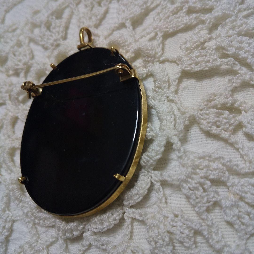 K18金カメオ2way ブローチペンダントトップ