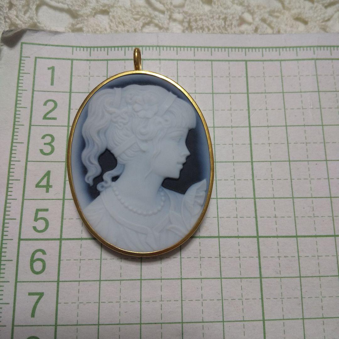 K18金カメオ2way ブローチペンダントトップ