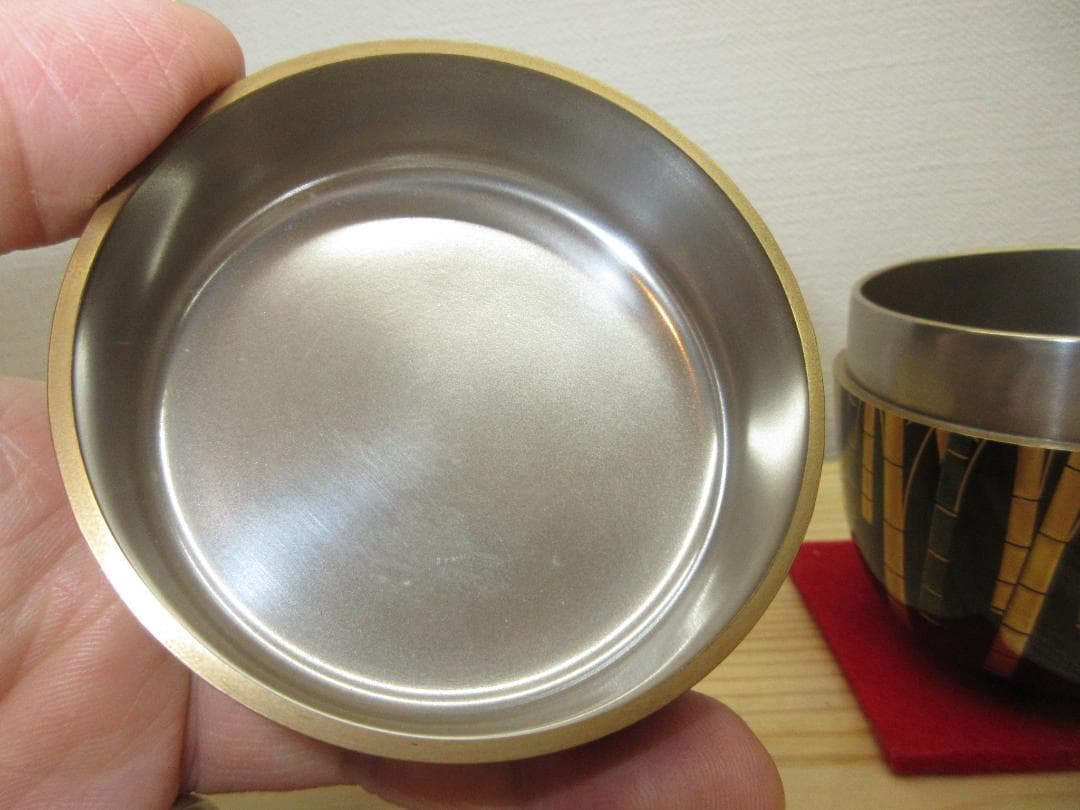 送料込【逢絢亭・新品】茶道具 大棗 山中塗 竹林蒔絵 内銀地 木製 呉藤穣太郎