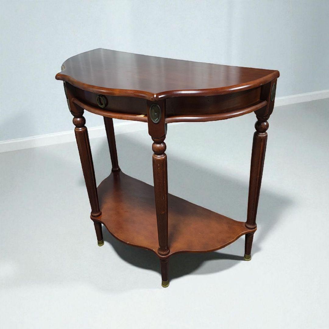 英国アンティーク コンソールテーブル/飾り台/花台/電話台 引き出し付き