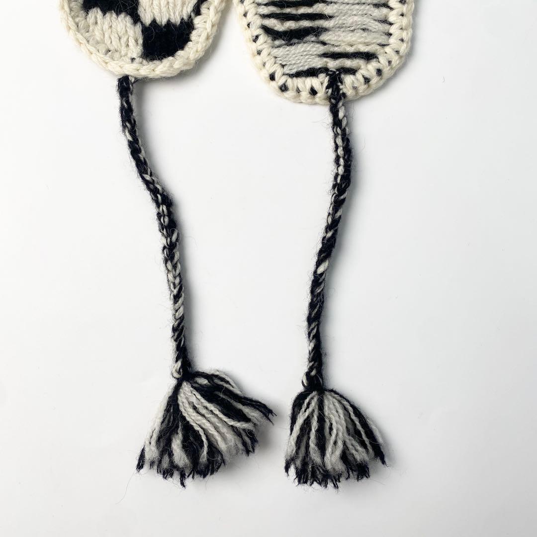 セリーヌCELINE チェック ニット ロゴ キャップ