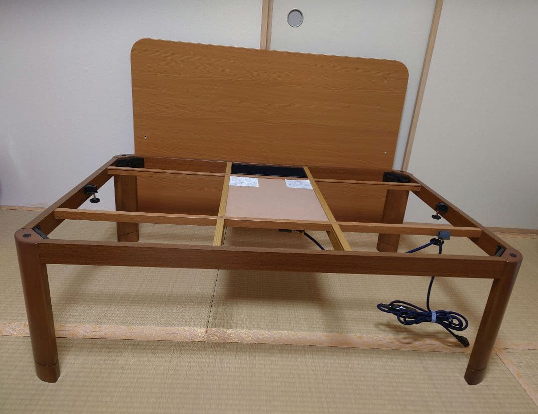 木製ブラウン長方形こたつ　ローテーブル